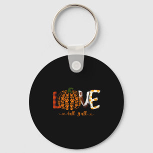 Love Fall Y'all Pumpkin Dog Paw Print Autumn Falli Key Ring
