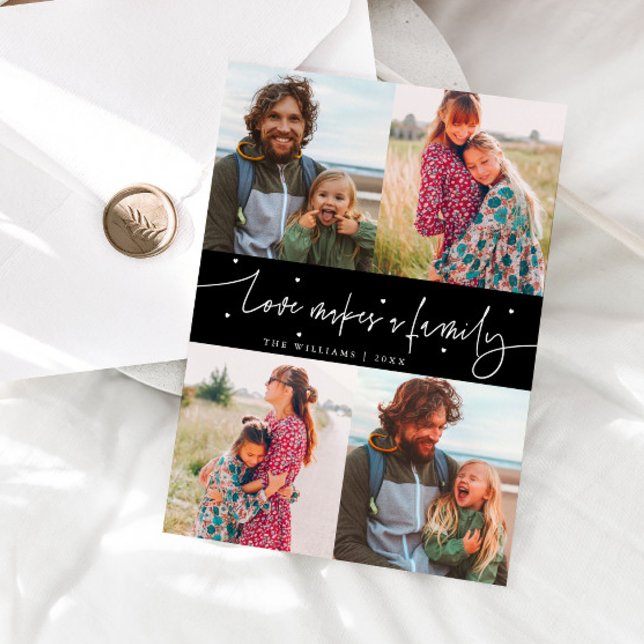 Love Family Black Valentines Day Photo Holiday Card (Creator Uploaded)
