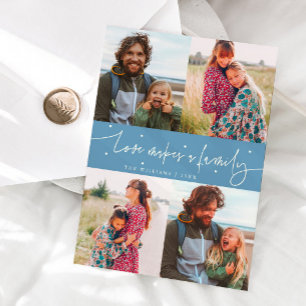 Love Family Denim Blue Valentines Day Photo Holiday Card