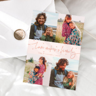 Love Family Peach Valentines Day Photo Holiday Card