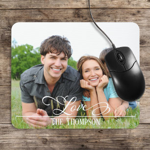 Love family Stylish Elegant Photo Personalised Mouse Pad