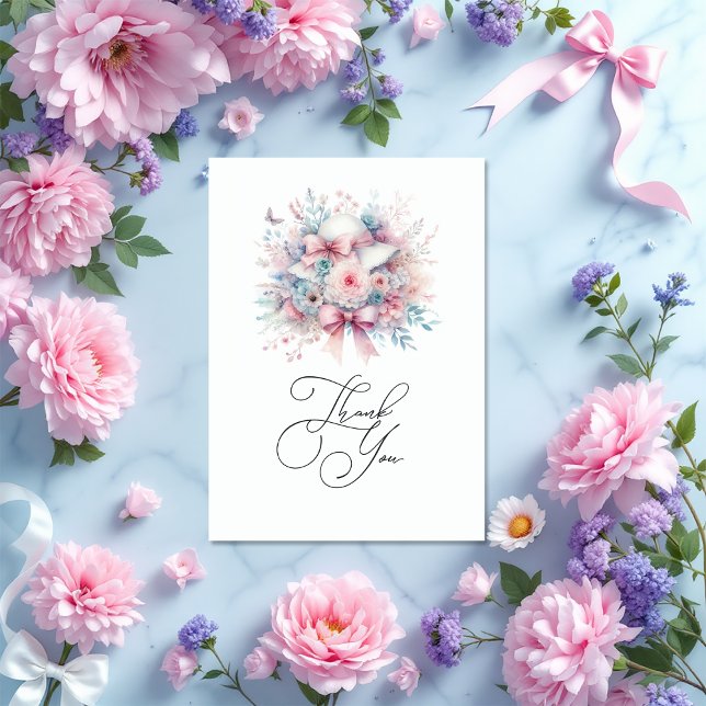 Love Fancy Bridal Shower Photo Thank You Card (Love Fancy Bridal Shower Photo Thank You Card)