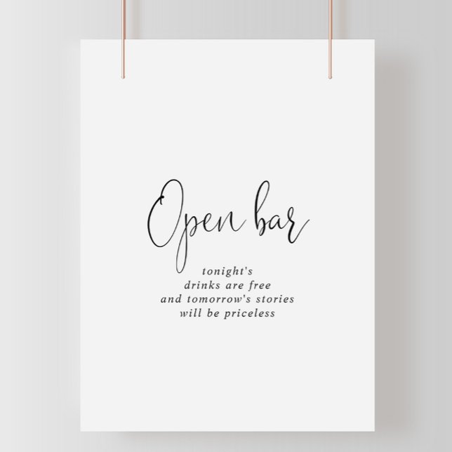 Love Fancy Script Wedding Open Bar Sign (Creator Uploaded)