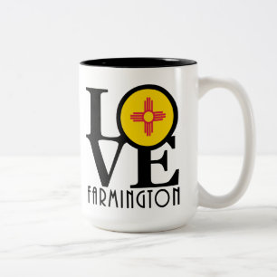 LOVE Farmington New Mexico 15oz Two-Tone Coffee Mug
