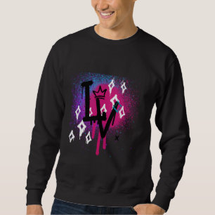 LoVe Fashion, LoVe design, Spray Paint Graphic, pu Sweatshirt