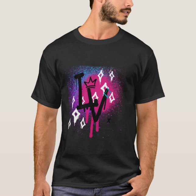 LoVe Fashion, LoVe design, Spray Paint Graphic, pu T-Shirt (Front)