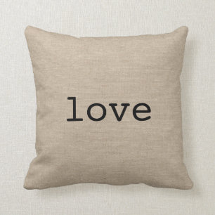 Love faux linen rustic chic jute burlap vintage cushion