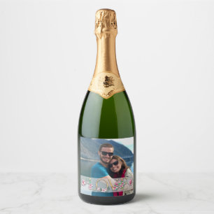 LOVE Favourite Couple Photo Celebration Sparkling Wine Label