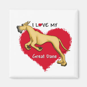 Love Fawn Great Dane Magnet
