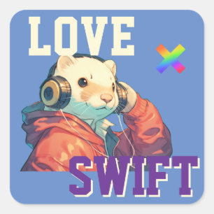 LOVE × FERRET - Custom スケートボード Square Sticker