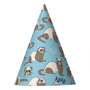 Love Ferrets - Blue Party Hat