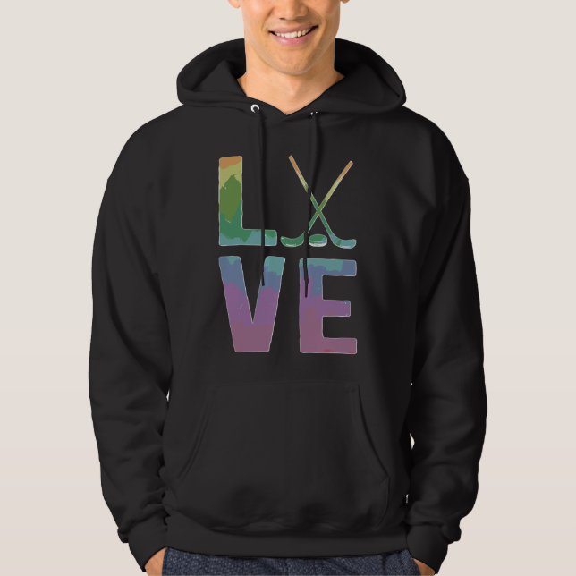 Love Field Hockey Player Field Hockey 1 Hoodie (Front)