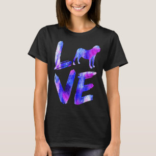 Love Fila Brasileiro Watercolor Blue Dog Mum Dad T-Shirt
