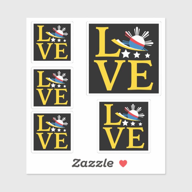 Love - Filipino Flag Typography Art (Sheet)