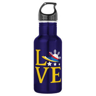 Love - Filipino Flag Typography Art 532 Ml Water Bottle