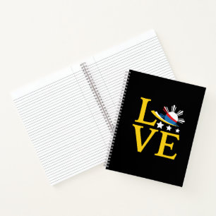 Love - Filipino Flag Typography Art Notebook