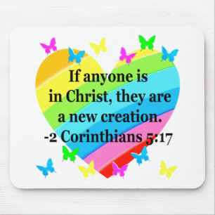 LOVE FILLED 2 CORINTHIANS 5:17 VERSE MOUSE PAD