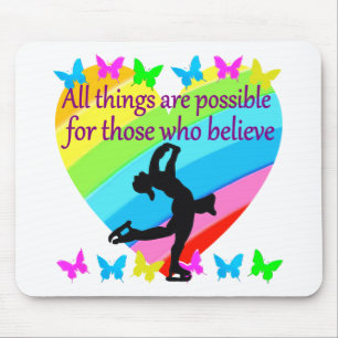 LOVE FILLED INSPIRATIONAL FIGURE SKATING DESIGN MOUSE PAD