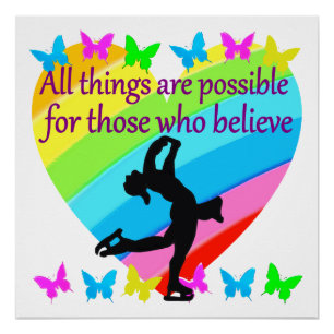 LOVE FILLED INSPIRATIONAL FIGURE SKATING DESIGN POSTER