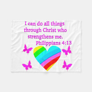 LOVE FILLED PHILIPPIANS 4:13 DESIGN FLEECE BLANKET