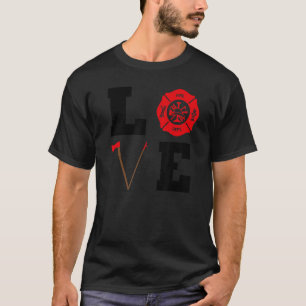 Love Firefighter Cute Fireman Support T-Shirt