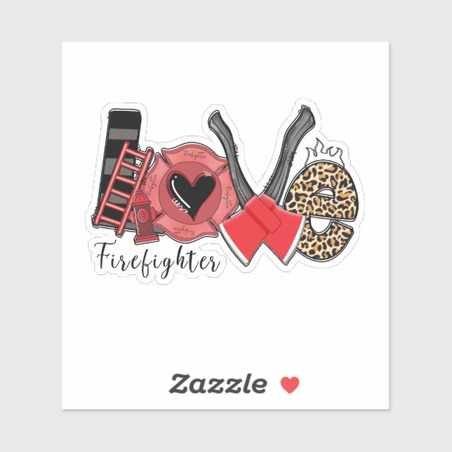 LOVE Firefighter Sticker (Sheet)