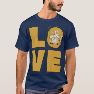 Love Fishing Dad Gnome And Fisherman Hat Funny Tro T-Shirt