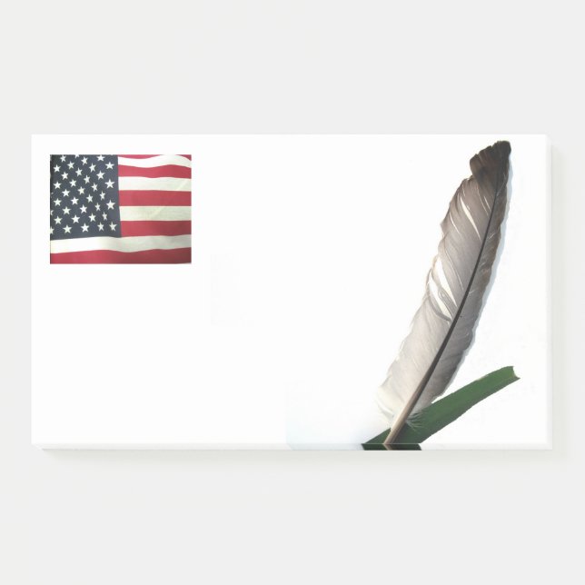 Love Flag and Feather Post-it® Notes, 10" x 6" Post-it Notes (Front)
