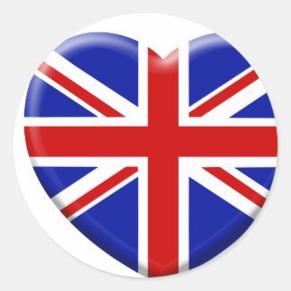 Love flag England Classic Round Sticker