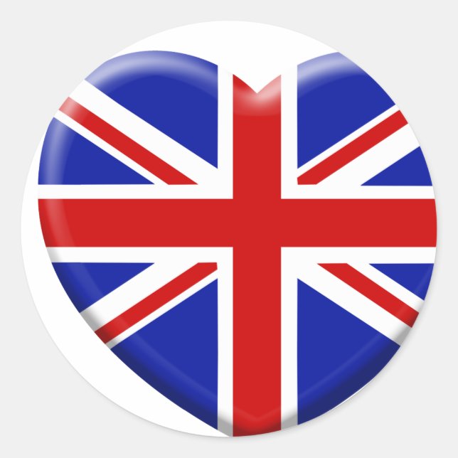 Love flag England Classic Round Sticker (Front)