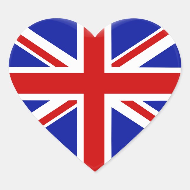 Love flag England Heart Sticker (Front)