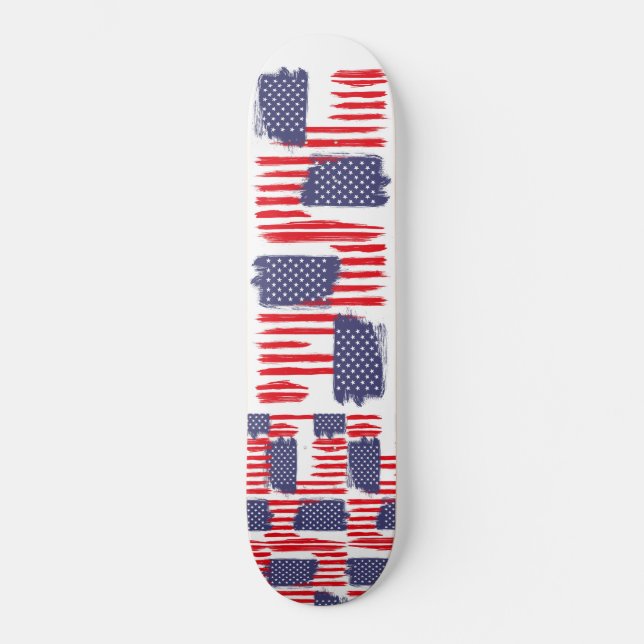 LOVE FLAG USA/USA TEXT BRUSH STROKE BY MASANSER P SKATEBOARD (Front)