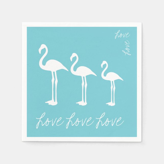 Love Flamingo Paper Napkin (Front)