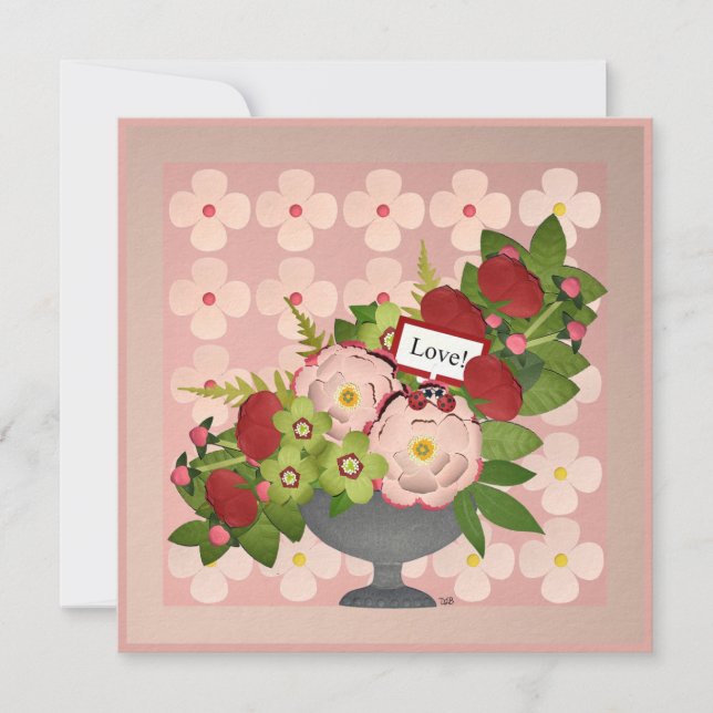 Love! Flat Botanical Art Card  (Front)