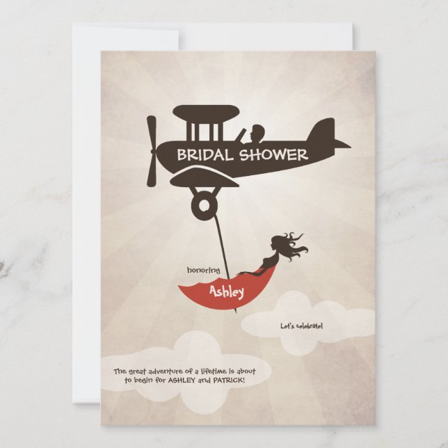 LOVE FLIGHT  Bridal Shower Invitation (Front)