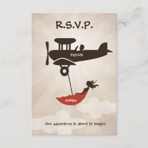 LOVE FLIGHT  Wedding RSVP Invitation