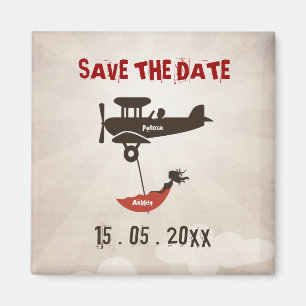 LOVE FLIGHT  Wedding Save the Date Magnet