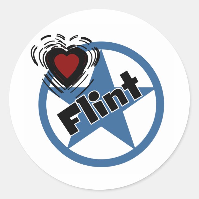 Love Flint Classic Round Sticker (Front)