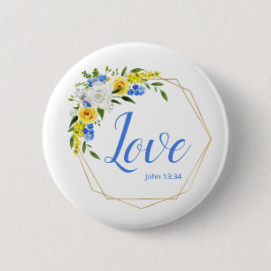 Love Floral 6 Cm Round Badge