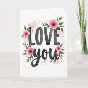 Love Floral Art Card