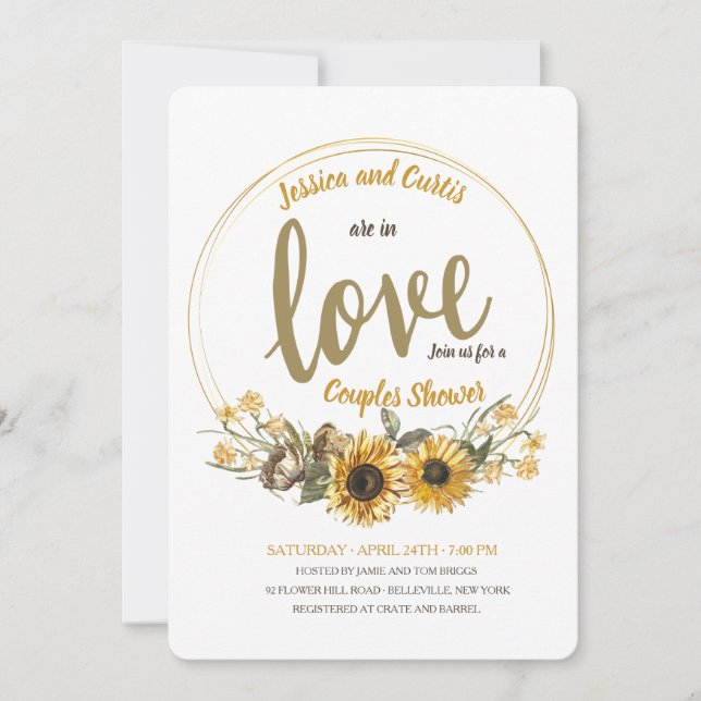 Love Floral Couples Shower Invitation (Front)