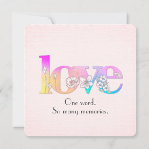 LOVE Floral Design for Wedding Vow Renewal Invitation