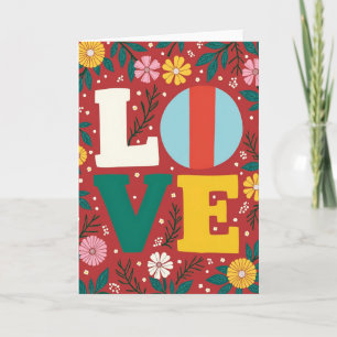 Love Floral Greeting Card