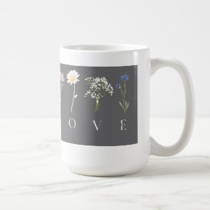 LOVE Floral  – Romantic Botanical Print Coffee Mug