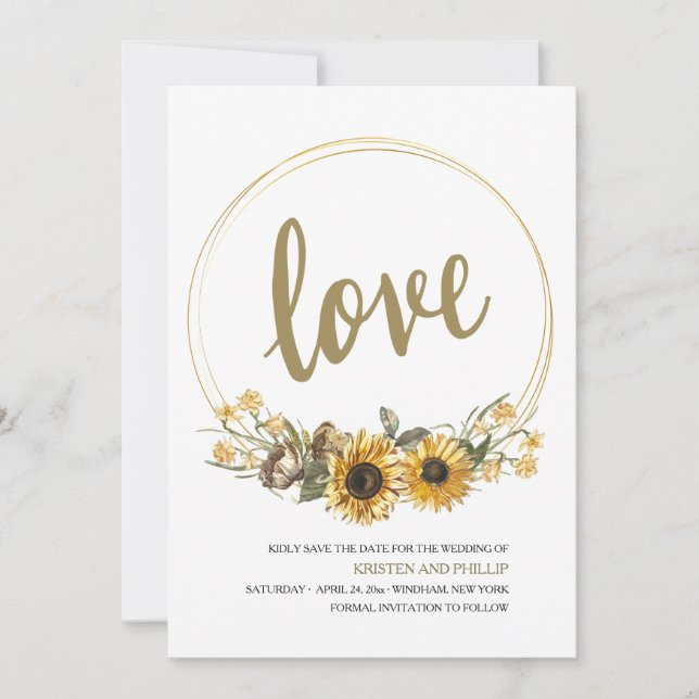 Love Floral Save the Date Announcement (Front)