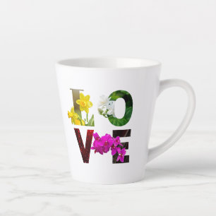 LOVE Floral Typography Latte Mug