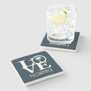 LOVE Florence, South Carolina Stone Coaster