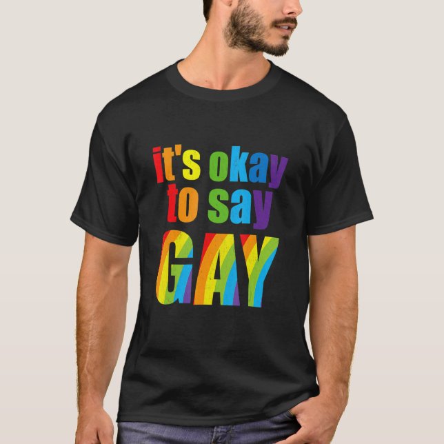 Love Florida Gay Not Afraid To Say Gay Lgbtq Gay R T-Shirt (Front)