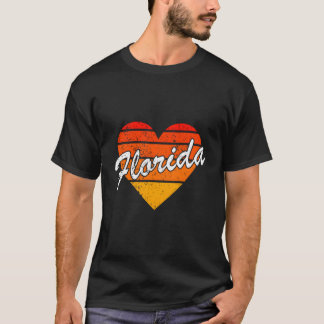 Love Florida Retro Heart Vintage Sunset Men Women  T-Shirt