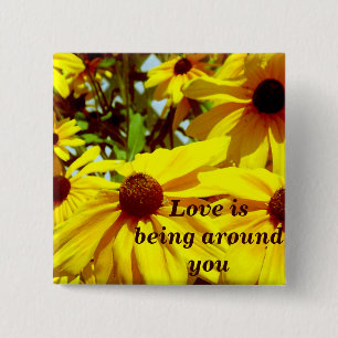 Love Flower_ 15 Cm Square Badge